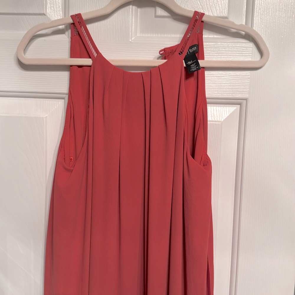 WHBM maxi orange dress with sheer skirt. Dress up or down